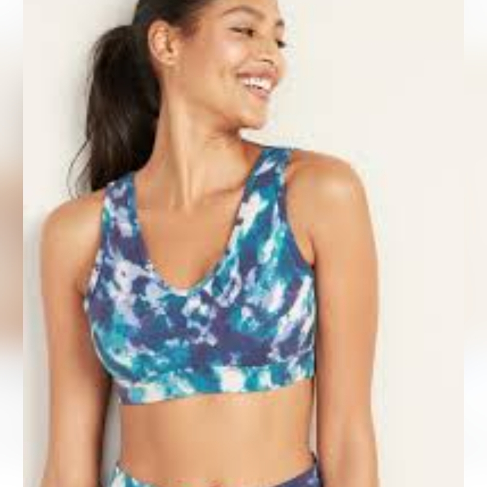 NWOT Old Navy Active Purple Tie Dye Mesh Back Sports Bra